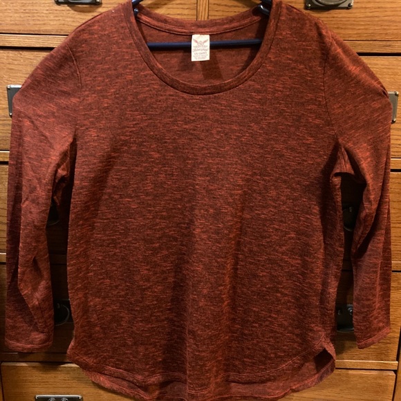 ๐ Faded Glory (1X - 16W) L/S sheer orange tunic - Picture 2 of 11